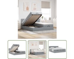 vidaXL Boxspring Bed - Ottoman Bed - Ottoman bed met matrassen 180x200cm stof lichtgrijs - Slaapcomfort - Opbergruimte - Stapelbaar Bed