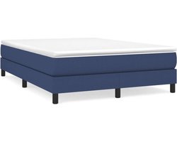 vidaXL - Boxspring - bed - stof - blauw - 140x200 - cm