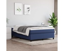vidaXL - Boxspring - bed - stof - blauw - 140x200 - cm