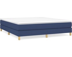 vidaXL - Boxspring - bed - stof - blauw - 160x200 - cm