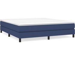 vidaXL - Boxspring - bed - stof - blauw - 180x200 - cm