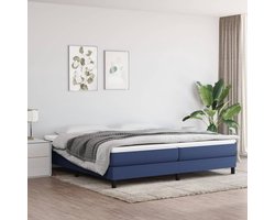 vidaXL - Boxspring - bed - stof - blauw - 200x200 - cm