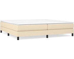 vidaXL - Boxspring - bed - stof - crèmekleurig - 200x200 - cm