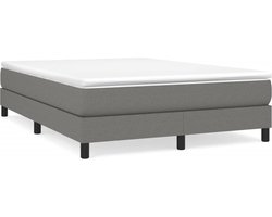 vidaXL - Boxspring - bed - stof - donkergrijs - 140x190 - cm
