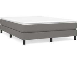 vidaXL - Boxspring - bed - stof - donkergrijs - 140x200 - cm