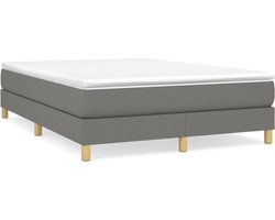 vidaXL - Boxspring - bed - stof - donkergrijs - 140x200 - cm