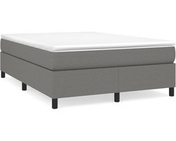 vidaXL - Boxspring - bed - stof - donkergrijs - 140x200 - cm