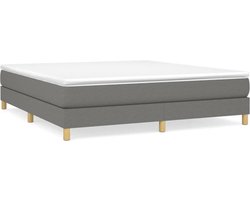 vidaXL - Boxspring - bed - stof - donkergrijs - 160x200 - cm
