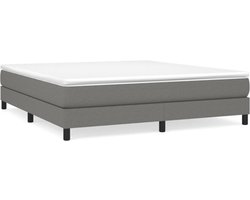 vidaXL - Boxspring - bed - stof - donkergrijs - 180x200 - cm