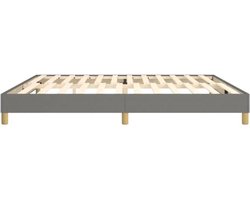 vidaXL - Boxspring - bed - stof - donkergrijs - 200x200 - cm