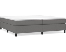 vidaXL - Boxspring - bed - stof - donkergrijs - 200x200 - cm