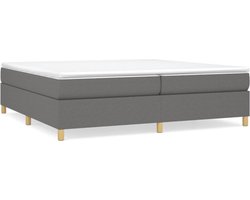 vidaXL - Boxspring - bed - stof - donkergrijs - 200x200 - cm
