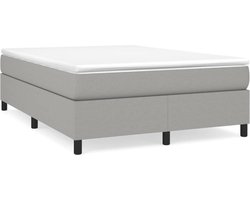 vidaXL - Boxspring - bed - stof - lichtgrijs - 140x200 - cm