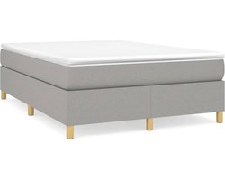 vidaXL - Boxspring - bed - stof - lichtgrijs - 140x200 - cm
