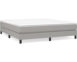 vidaXL - Boxspring - bed - stof - lichtgrijs - 160x200 - cm