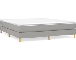 vidaXL - Boxspring - bed - stof - lichtgrijs - 160x200 - cm