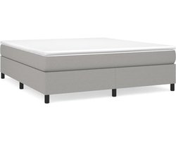 vidaXL - Boxspring - bed - stof - lichtgrijs - 160x200 - cm