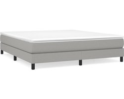 vidaXL - Boxspring - bed - stof - lichtgrijs - 180x200 - cm