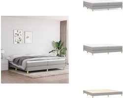 vidaXL - Boxspring - bed - stof - lichtgrijs - 200x200 - cm