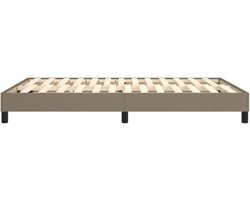 vidaXL - Boxspring - bed - stof - taupe - 140x200 - cm