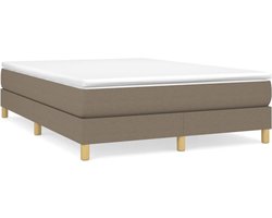 vidaXL - Boxspring - bed - stof - taupe - 140x200 - cm