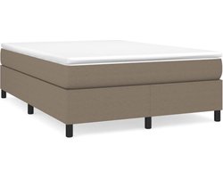 vidaXL - Boxspring - bed - stof - taupe - 140x200 - cm