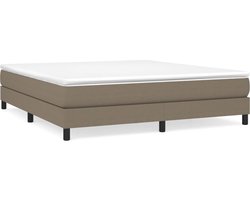 vidaXL - Boxspring - bed - stof - taupe - 160x200 - cm