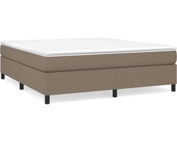 vidaXL - Boxspring - bed - stof - taupe - 160x200 - cm