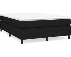 vidaXL - Boxspring - bed - stof - zwart - 140x190 - cm