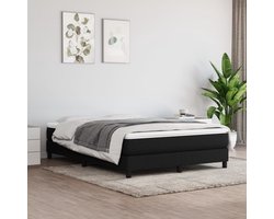 vidaXL - Boxspring - bed - stof - zwart - 140x200 - cm