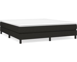 vidaXL - Boxspring - bed - stof - zwart - 160x200 - cm