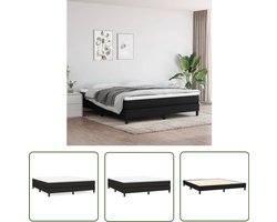 vidaXL - Boxspring - bed - stof - zwart - 160x200 - cm