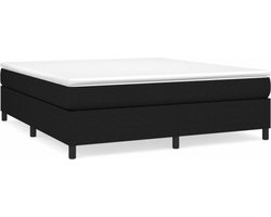 vidaXL - Boxspring - bed - stof - zwart - 160x200 - cm