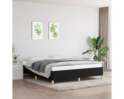 vidaXL - Boxspring - bed - stof - zwart - 160x200 - cm