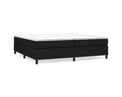 vidaXL - Boxspring - bed - stof - zwart - 200x200 - cm