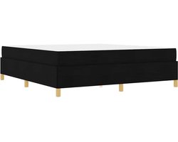 vidaXL - Boxspring - bed - Zwart - en - Wit - en - Zwart - 180 - x - 200 - cm - Stof