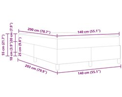 vidaXL - Boxspring - bed - Zwart - en - Zwart - 140 - x - 200 - cm