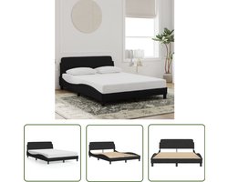 vidaXL Boxspring - Bedframe - Bedframe Dover 140x200 cm fluweel zwart - Tweepersoonsbed - Fluweel Bed - Zwart Bed