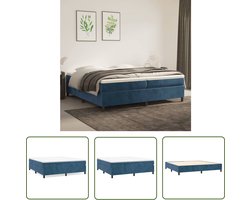 vidaXL Boxspring - Boxspringbed - Boxspring met matras fluweel donkerblauw 200x200 cm - Donkere Kleuren - Velvet - Tweepersoonsbed