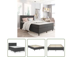 vidaXL Boxspring - Boxspringframe - Boxspringframe stof grijs 160x200 cm - Tweepersoonsbed - Bedframe - Slaapcomfort