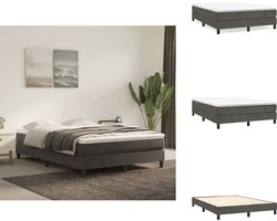 vidaXL Boxspring - Boxsprings - Bed - Slaapmeubel - Boxspring met matras fluweel donkergrijs 140x200 cm