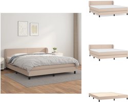 vidaXL Boxspring - Boxsprings - Bed - Slaapmeubel - Boxspring met matras kunstleer cappuccinokleurig 160x200 cm