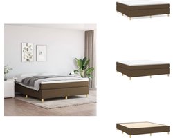 vidaXL Boxspring - Boxsprings - Bed - Slaapmeubel - Boxspring met matras stof donkerbruin 160x200 cm