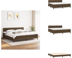 vidaXL Boxspring - Boxsprings - Bed - Slaapmeubel - Boxspring met matras stof donkerbruin 200x200 cm