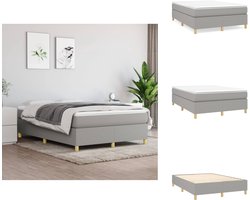 vidaXL Boxspring - Boxsprings - Bed - Slaapmeubel - Boxspring met matras stof lichtgrijs 140x200 cm