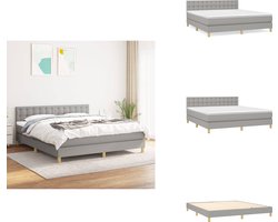 vidaXL Boxspring - Boxsprings - Bed - Slaapmeubel - Boxspring met matras stof lichtgrijs 160x200 cm