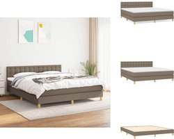vidaXL Boxspring - Boxsprings - Bed - Slaapmeubel - Boxspring met matras stof taupe 160x200 cm
