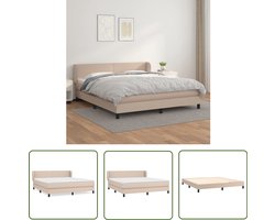 vidaXL Boxspring Cappuccino 180x200 cm Kunstleer Boxspring - Slaapcomfort - Kapstok - Bedroom Furniture - Lederlook