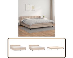 vidaXL Boxspring Cappuccino 200x200 cm Boxspringbed - Boxspring - Bed Frame - Kapstok - Bruine Bank