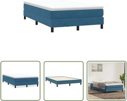 vidaXL Boxspring Frame - Boxspring - Boxspring zonder matras fluweel donkerblauw 120x210 cm - Donkere Kleuren - Fluweel - Slaapkamer Decoratie